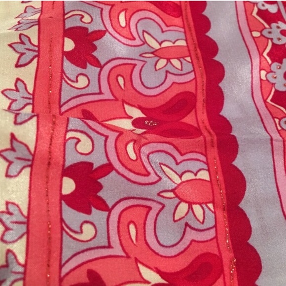 SOLD 90s Satin Paisley Scarf - Picture 4 of 5